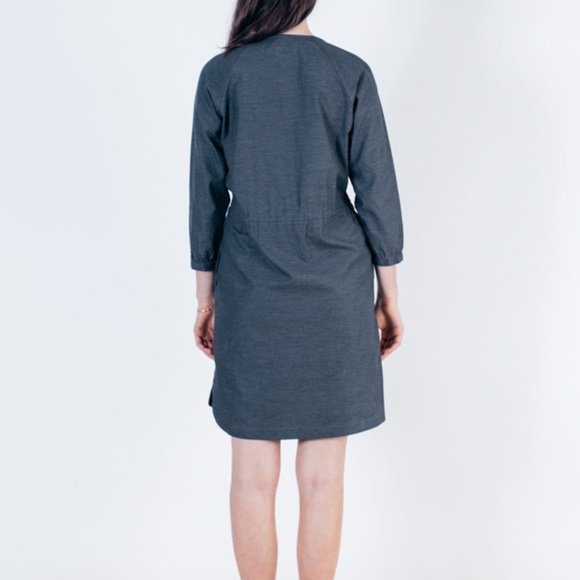 EUC - Bridge & Burn Harper Drawstring Dress in Grey Twill (has pockets!) - Picture 3 of 10